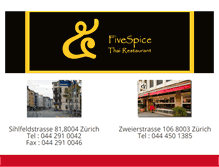 Tablet Screenshot of fivespices.ch
